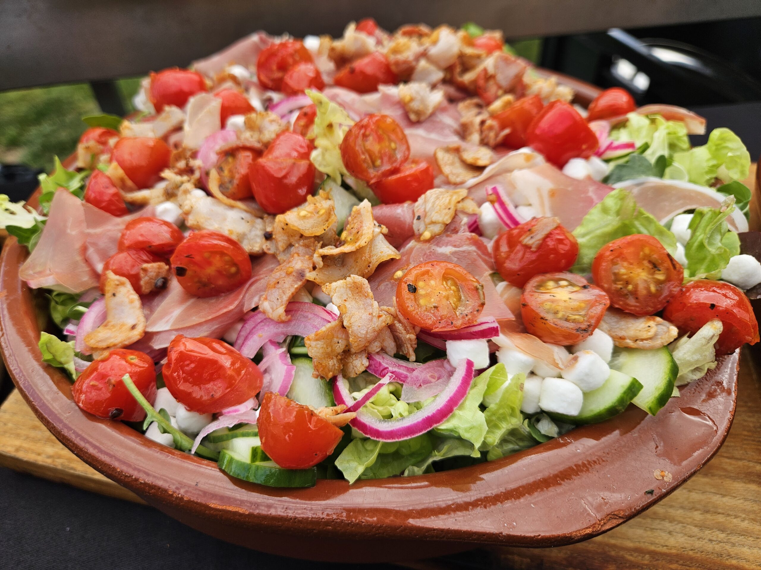Rucola salade met geitenkaas en prosciutto
